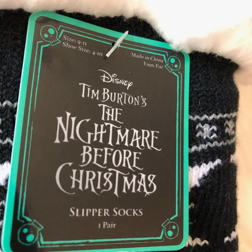 Disney Nightmare Before Christmas Jack Skellington Slipper Socks
